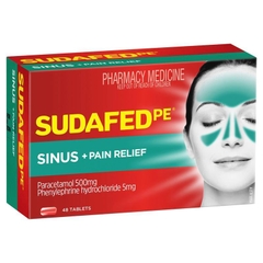 Viên uống giảm đau xoang Sudafed PE Sinus + Pain Relief Tablets