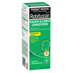 Siro giảm ho và tắc nghẽn ngực Robitussin Cough & Chest Congestion
