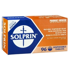Viên nén phân tán giảm đau hạ sốt Solprin Pain and Fever Relief Dispersible Tablets 300mg Aspirin
