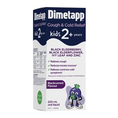 Siro hỗ trợ giảm ho và cảm lạnh cho trẻ em Dimetapp Kids Cough & Cold Relief Black Elderberry & Ivy Leaf