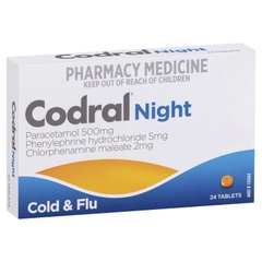 Viên uống giảm cảm cúm ban đêm Codral Nightime Cold & Flu