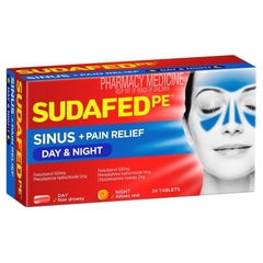 Viên uống giảm đau xoang ngày và đêm Sudafed PE Sinus + Pain Relief Day & Night Tablets