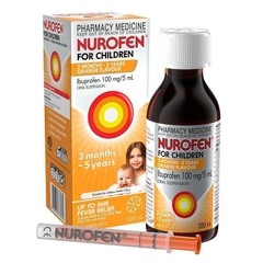 Siro hạ sốt, giảm đau cho trẻ Nurofen For Children 3 months - 5 years Pain and Fever Relief Ibuprofen 100mg/5mL