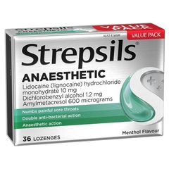 Viên ngậm giảm đau họng gây tê Strepsils Anaesthetic Sore Throat Lozenges
