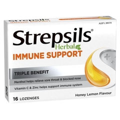 Viên ngậm thảo dược hỗ trợ miễn dịch Strepsils Herbal Immune Support Lozenges