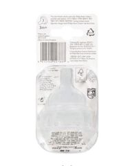 Vỉ 2 núm ti dòng chảy trung bình Avent Teat Silicone 3M+