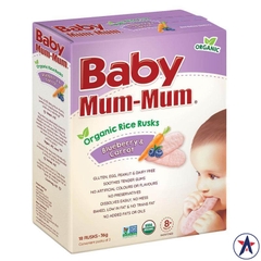Bánh ăn dặm Baby Mum-Mum Rice Rusks Blueberry & Carrot Flavour 36g