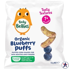 Bánh que ăn dặm cho bé Baby Bellies Organic Puffs Blueberry 12g