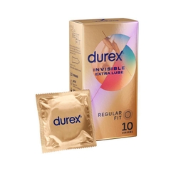 Bao cao su Durex Invisible Condoms Extra Lube Regular Fit (hộp 10 cái)