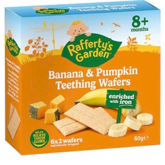 Bánh ăn dặm Rafferty's Garden Banana & Pumpkin tập nhai cho bé