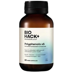 Viên uống chống oxy hoá BioHack Wanderlust Polyphenols x5 60 viên
