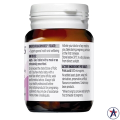 Bổ sung Axit Folic cho bà bầu Blackmores Folate 500mg 90 viên