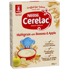 Bột ăn dặm Cerelac Nestlé cho bé Multigrain Banana & Apple 200g