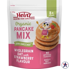 Bột bánh cho bé Heinz Organic Pancake Mix Oat With Strawberry 125g