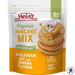 Bột bánh cho bé Heinz Organic Pancake Mix Wholegrain Oat Banana Flavour 125g