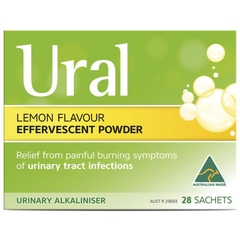 Bột Ural Lemon Flavour Effervescent hỗ trợ đường tiết niệu 28 gói