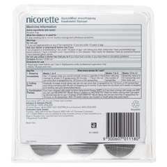 Xịt cai thuốc lá Nicorette QuickMist Freshmint 150 lần x 3 chai