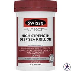 Dầu nhuyễn thể Swisse High Strength Deep Sea Krill Oil 1000mg 60 viên