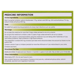 Bột Ural Cranberry Flavour Effervescent hỗ trợ tiết niệu 28 gói