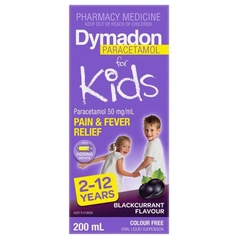 Giảm đau hạ sốt cho trẻ từ 2 đến 12 tuổi Dymadon for Kids Blackcurrant 2 Years - 12 Years