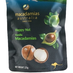 Hạt Mắc ca Úc Macadamias Australia Happy Nut Vanilla 225g