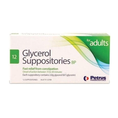 Viên đặt hậu môn nhuận tràng cho người lớn Glycerol Suppositories Adult Petrus