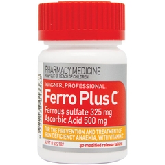 Viên uống bổ sung sắt Wagner Professional Ferro Plus C ferrous sulfate 325mg