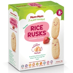 Bánh gạo ăn dặm vị dâu Mum-Mum Plant Based Strawberry Rice Rusks