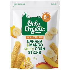 Bánh ăn dặm que bắp Only Organic Melty Corn Sticks