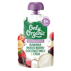 Trái cây nghiền ăn dăm Only Organic Banana Mixed Berry Coconut Milk & Chia