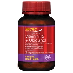 Viên uống hỗ trợ tim mạch Microgenics Vitamin K2 + Ubiquinol