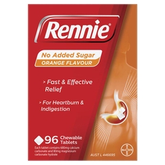 Viên nhai giảm khó tiêu và ợ nóng Rennie No Added Sugar Indigestion and Heartburn Relief