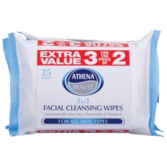 Khăn ướt lau mặt Athena Facial Cleansing Wipes Regular