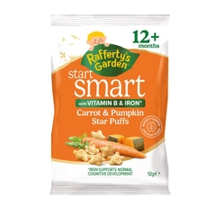 Bánh ăn dặm Raffetys Garden Smart Puffs Carrot and Pumpkin
