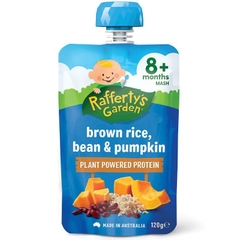 Thức ăn dặm cho bé Raffertys Garden 8+ Months Brown Rice Bean & Pumpkin