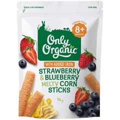 Bánh ăn dặm que bắp Only Organic Melty Corn Sticks