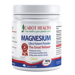 Bột bổ sung Magie Cabot Health Magnesium Ultra Potent Powder Citrus