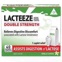 Viên uống hỗ trợ tiêu hóa lactose Lacteeze Double Strength lactase enzymes 9,000 ALU