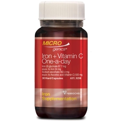 Viên uống bổ sung sắt Microgenics Iron + Vitamin C One A Day 30 viên
