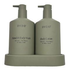 Bộ quà tặng sữa tắm và dưỡng thể Ovidio Vetiver Patchouli & Hemp Seed Wash & Lotion + Tray Gift Set