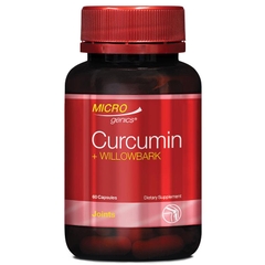 Viên uống giảm đau, viêm xương khớp nhẹ Microgenics Curcumin + Willowbark 60 viên
