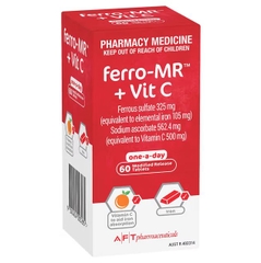 Viên uống bổ sung Sắt Ferro-MR Iron + Vitamin C 60 viên