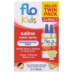 Xịt mũi nước muối sinh lý cho trẻ em Flo Kids Saline Spray Twin Pack