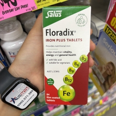 Viên sắt hữu cơ Floradix Iron Plus của Úc 84 viên