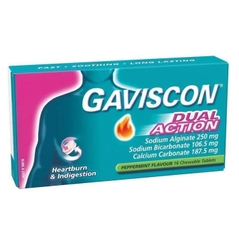 Viên nhai giảm ợ nóng & khó tiêu Gaviscon Dual Action Heartburn & Indigestion Relief