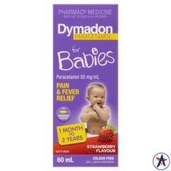 Giảm đau hạ sốt cho bé từ 1 tháng đến 2 tuổi vị dâu Dymadon for Babies Strawberry 60ml