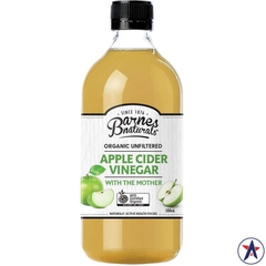 Giấm táo hữu cơ Barnes Naturals Organic Apple Cider Vinegar (có giấm cái)