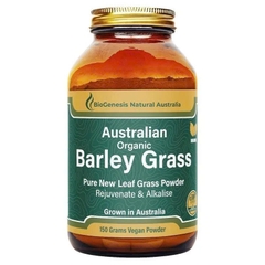 Bột cỏ lúa mạch hữu cơ BioGenesis Natural Australia Organic Barley Grass Powder 150g