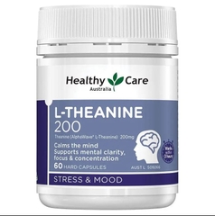Viên uống giảm căng thẳng và thư giãn tinh thần Healthy Care L-Theanine 200 60 viên