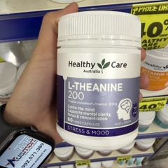 Viên uống giảm căng thẳng và thư giãn tinh thần Healthy Care L-Theanine 200 60 viên